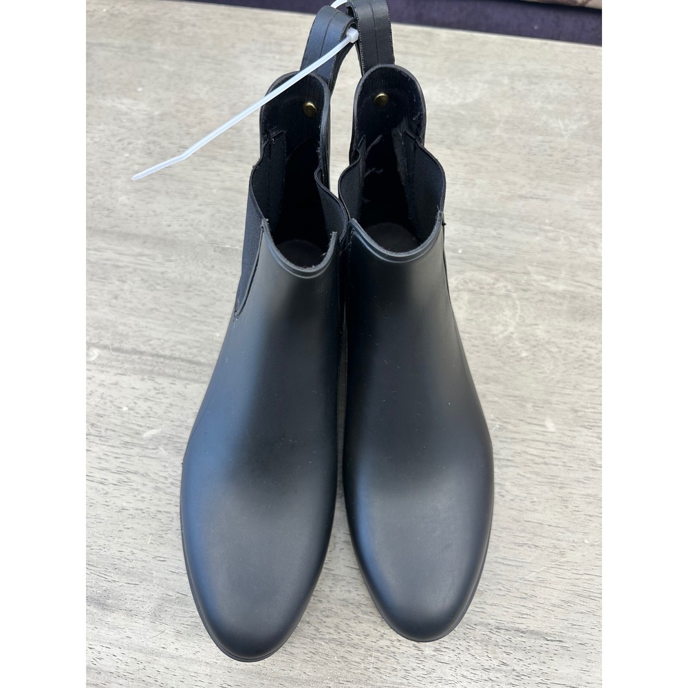 Sam Edelman Tinsley Matte Black Chelsea Rain Boots Womens 9M Ankle Bootie